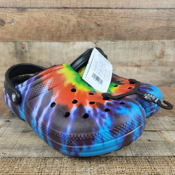 CROCS Other - NWT Crocs Classic Lined Men Sz 9 Women Sz 11 Tie Dye Clogs Slip On Shoes Unisex